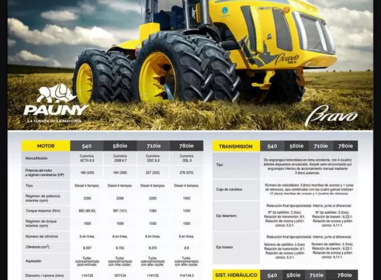 Tractor Pauny Bravo 540, año 0