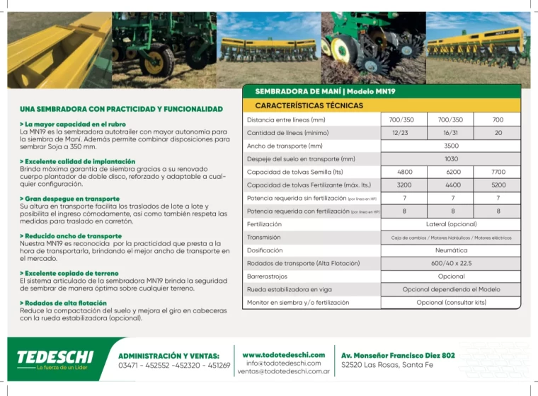 Sembradora Tedeschi MN 19, año 0