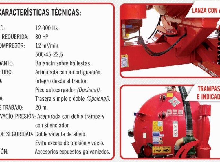 Fertilizadora Gea Gergolet TMV120, año 0
