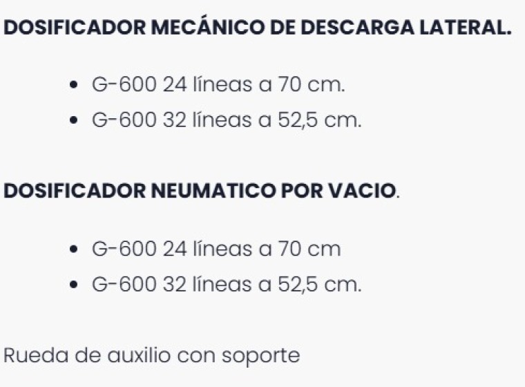 Sembradora Gherardi G600, año 0