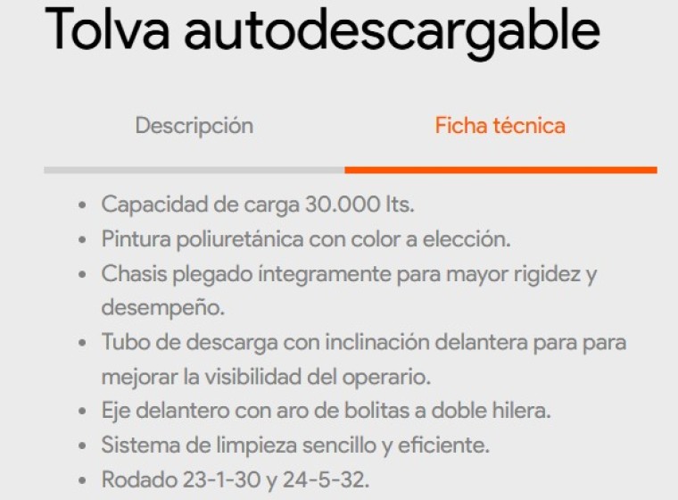 Tolva Tecsar at500, año 0